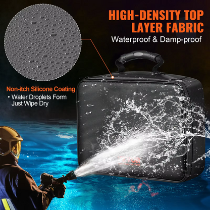 Fire Resistant Waterproof Document Bag with Reinforced Zipper and Handles in Five Colors