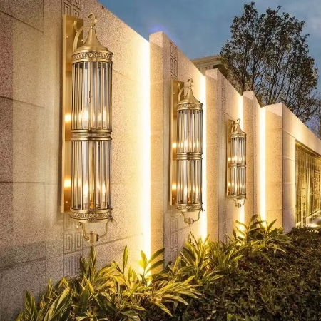 Copper Outdoor Wall Sconce with IP65 Waterproof Rating in Two Sizes