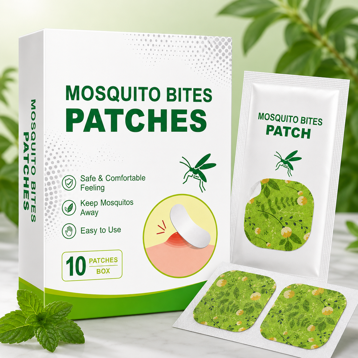Cooling Mosquito Bite Patches with Hydrogel and Plant-Based Essential Oils