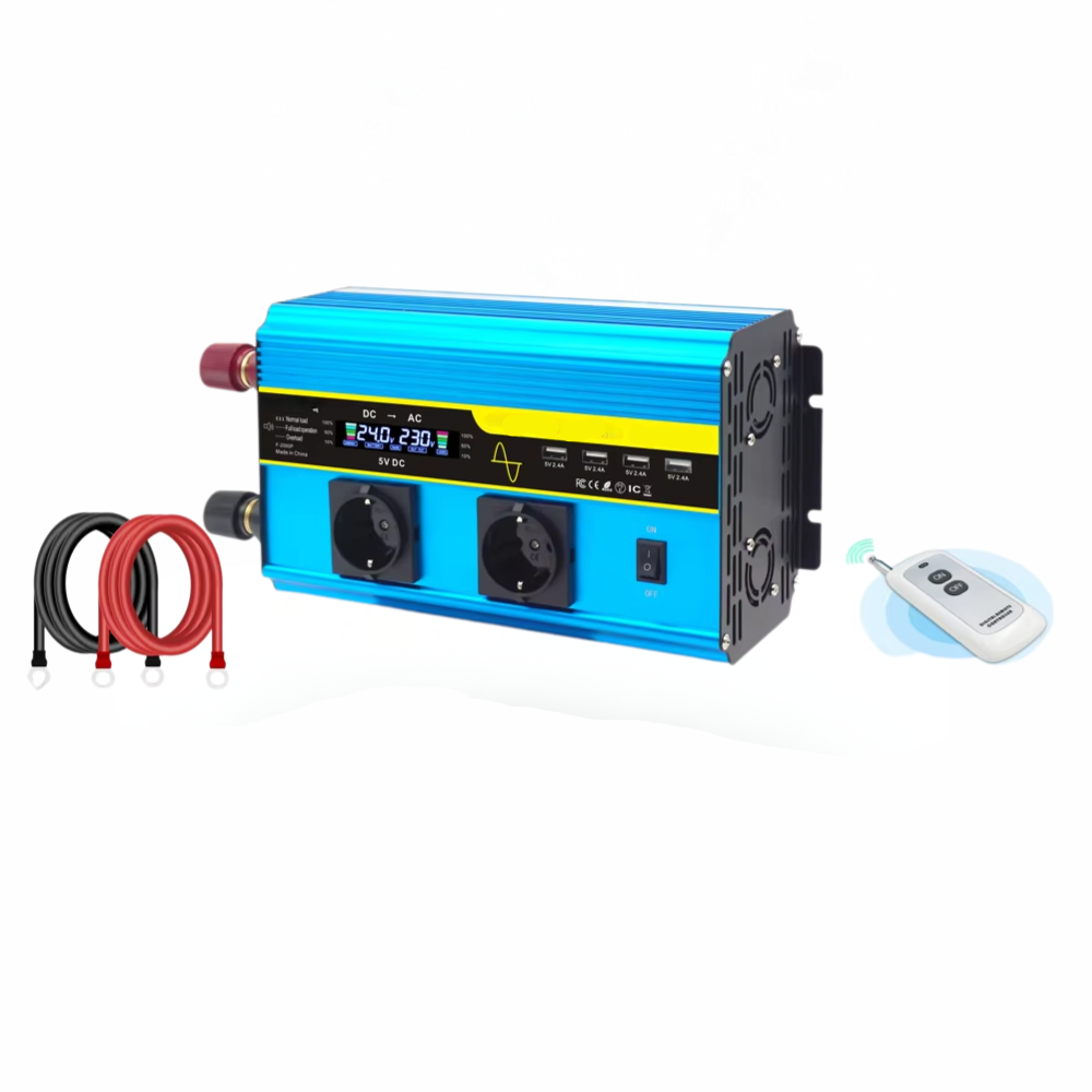 4000W Pure Sine Wave Inverter Converting 12V or 24V DC to 110V AC for Vehicles and Solar