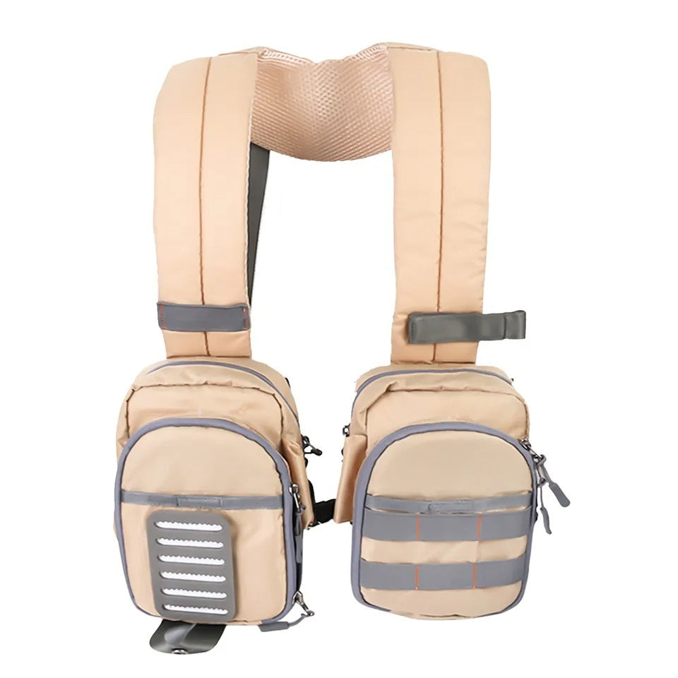 Chest Tackle Bag with Adjustable Straps and Multiple Compartments for Fishing