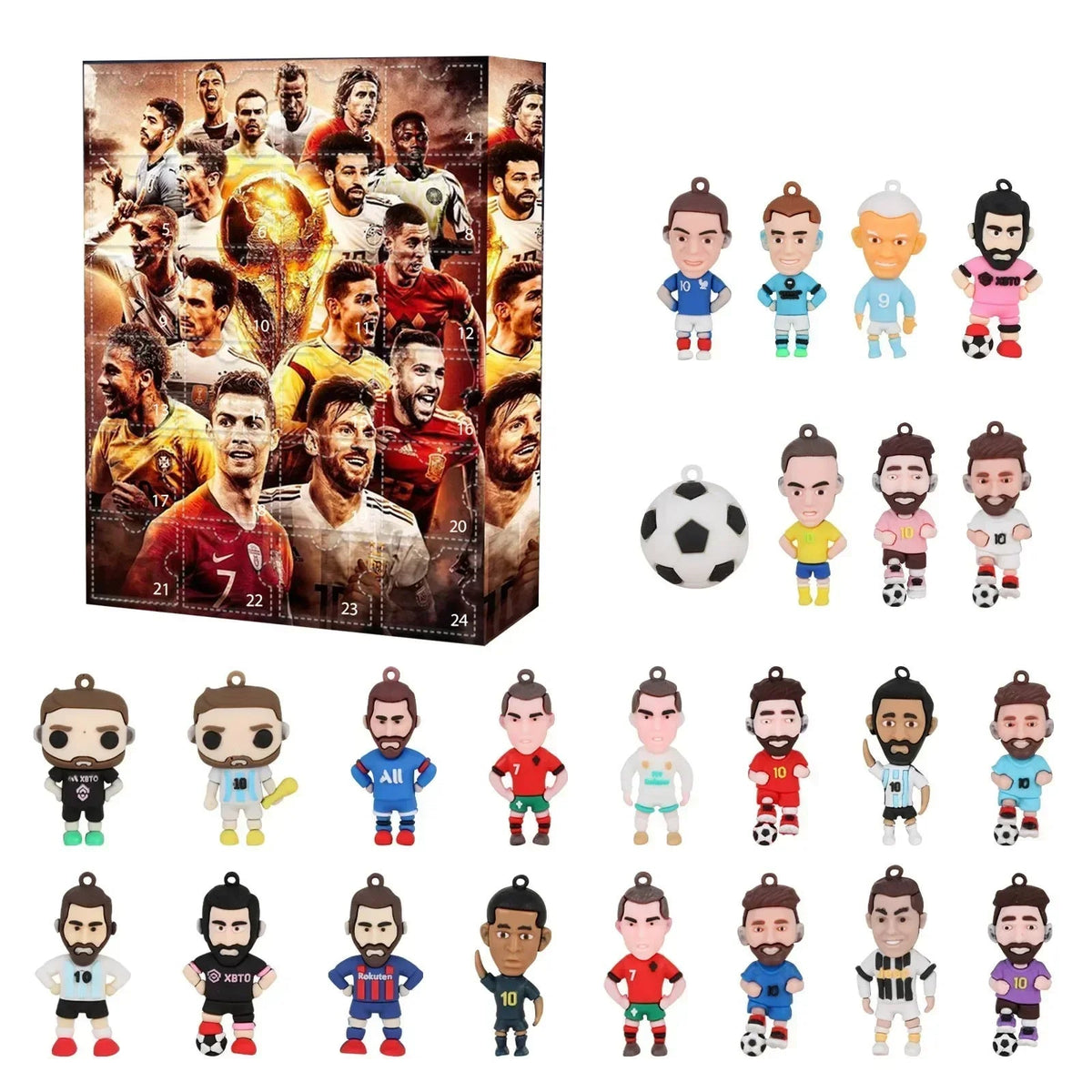 Football Countdown Calendar with 24 Daily Toy Surprises in Five Style Choices