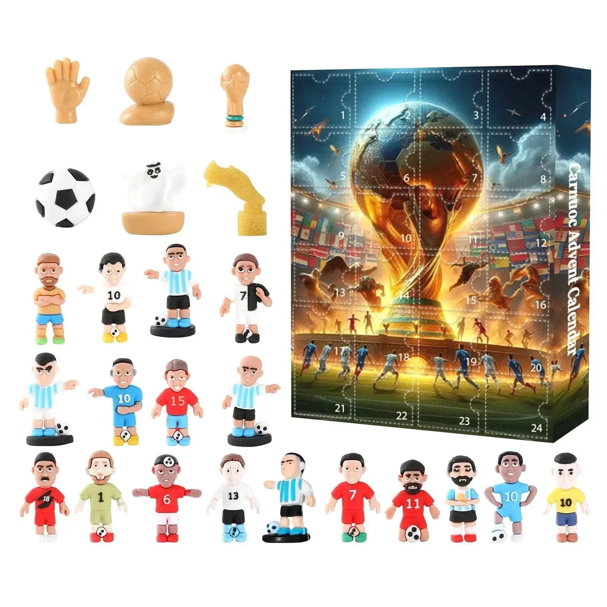 Football Countdown Calendar with 24 Daily Toy Surprises in Five Style Choices