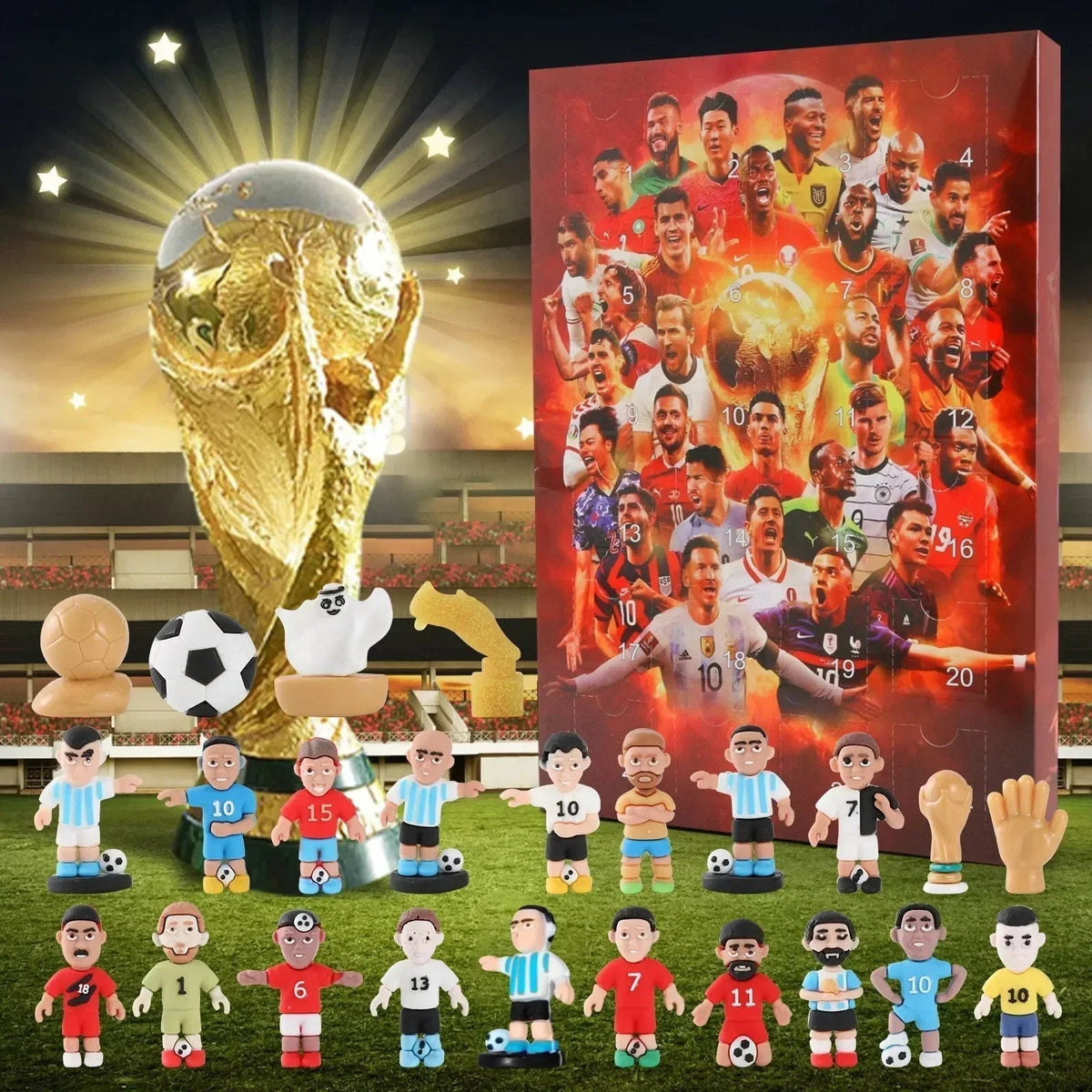Football Countdown Calendar with 24 Daily Toy Surprises in Five Style Choices