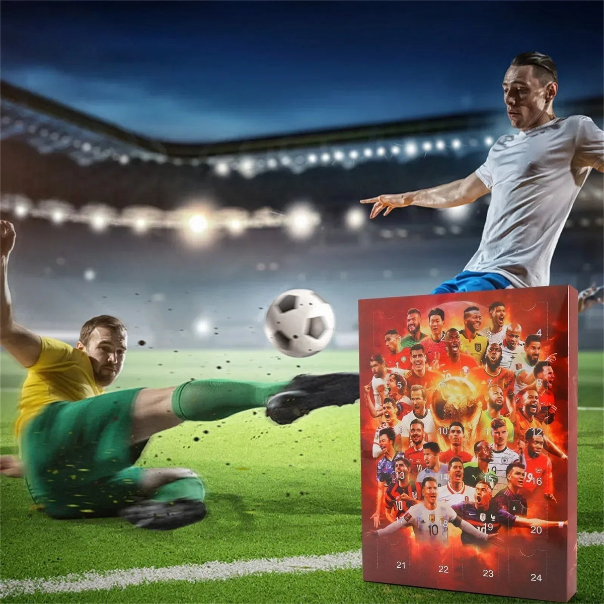 Football Countdown Calendar with 24 Daily Toy Surprises in Five Style Choices