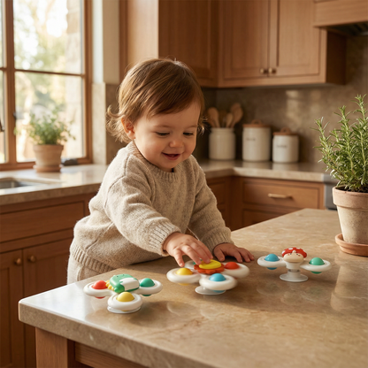 Suction Cup Spinning Toys for Babies, 3 Piece Set with Multiple Characters