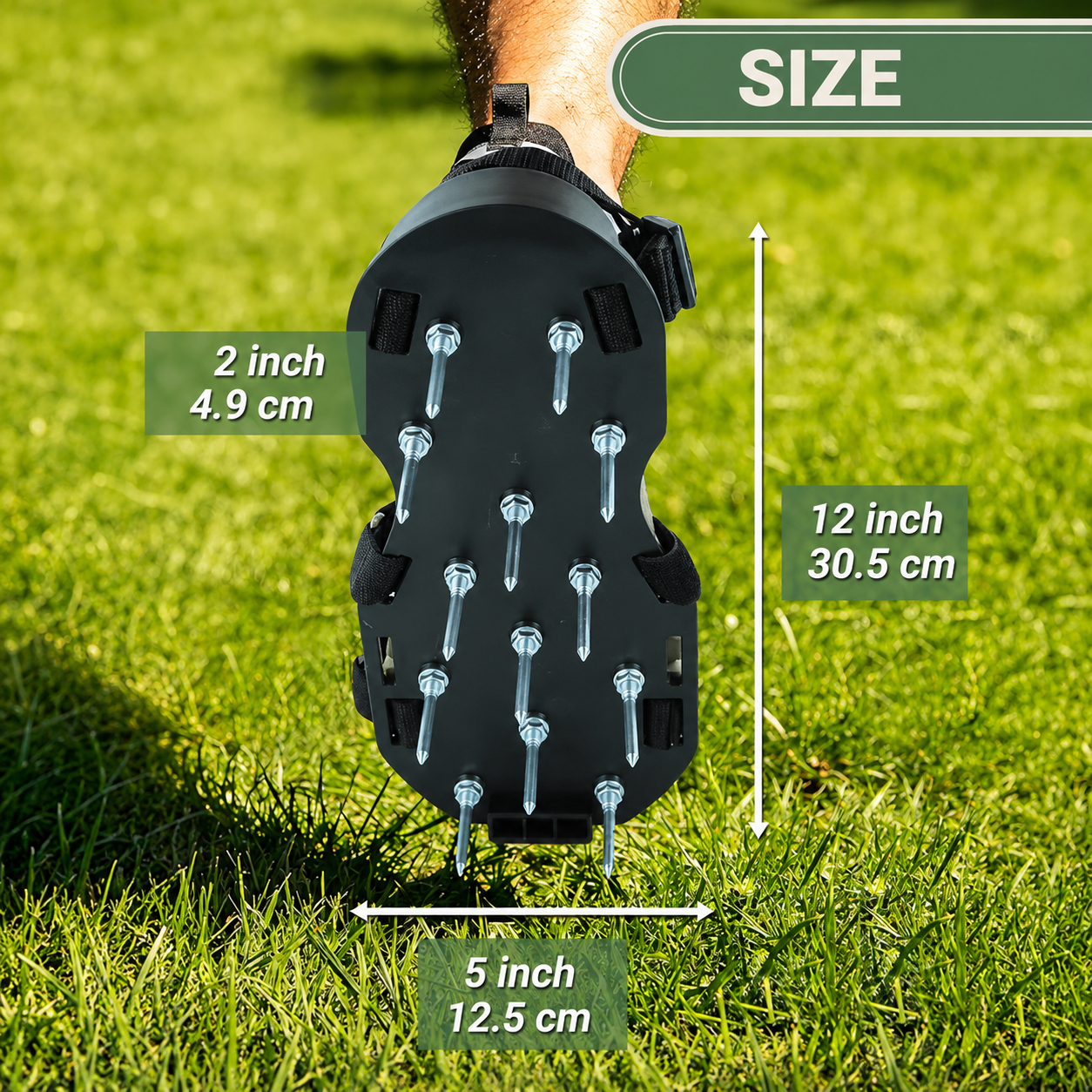Spike Sole Grass Aerating Sandals with Adjustable Hook and Loop Fastening