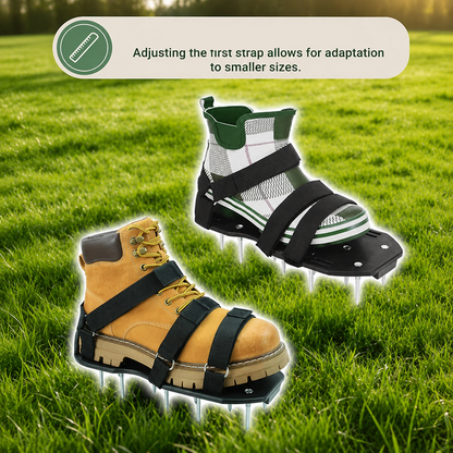 Spike Sole Grass Aerating Sandals with Adjustable Hook and Loop Fastening