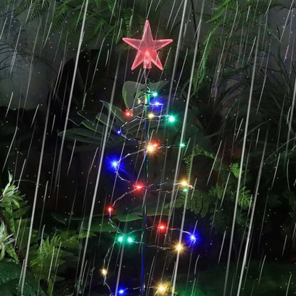 Solar Powered Metal Tree Light for Gardens with 50 LED Beads and Steady, Twinkling or Flashing Modes