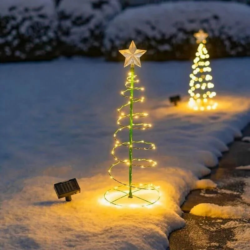 Solar Powered Metal Tree Light for Gardens with 50 LED Beads and Steady, Twinkling or Flashing Modes
