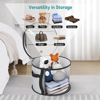 Hat Storage Case with Clear Viewing Panels and Dual Zipper, Holds 5 to 7 Wide Brim Hats