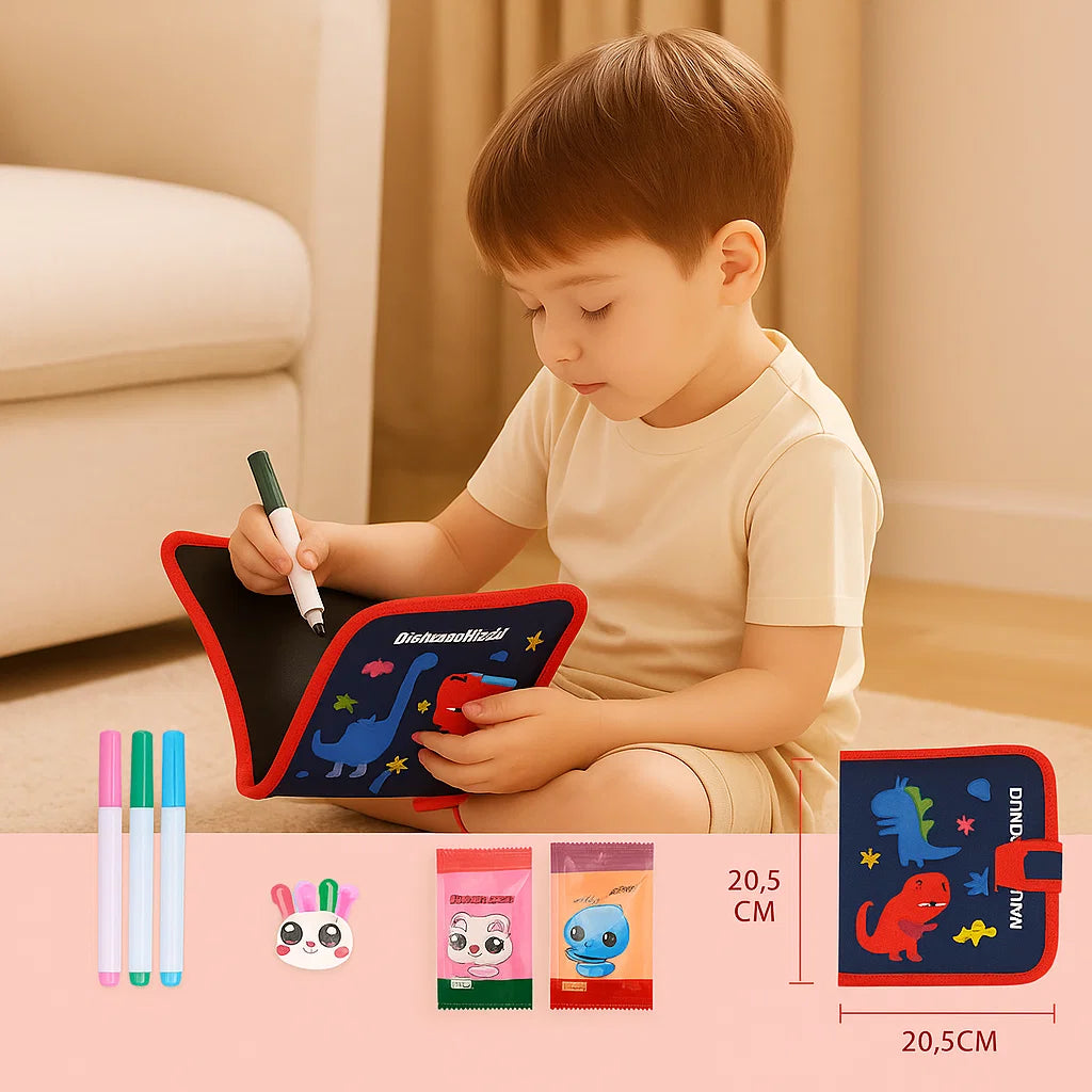 Reusable Kids Drawing Book with Wipe Clean Pages for Travel and Quiet Time
