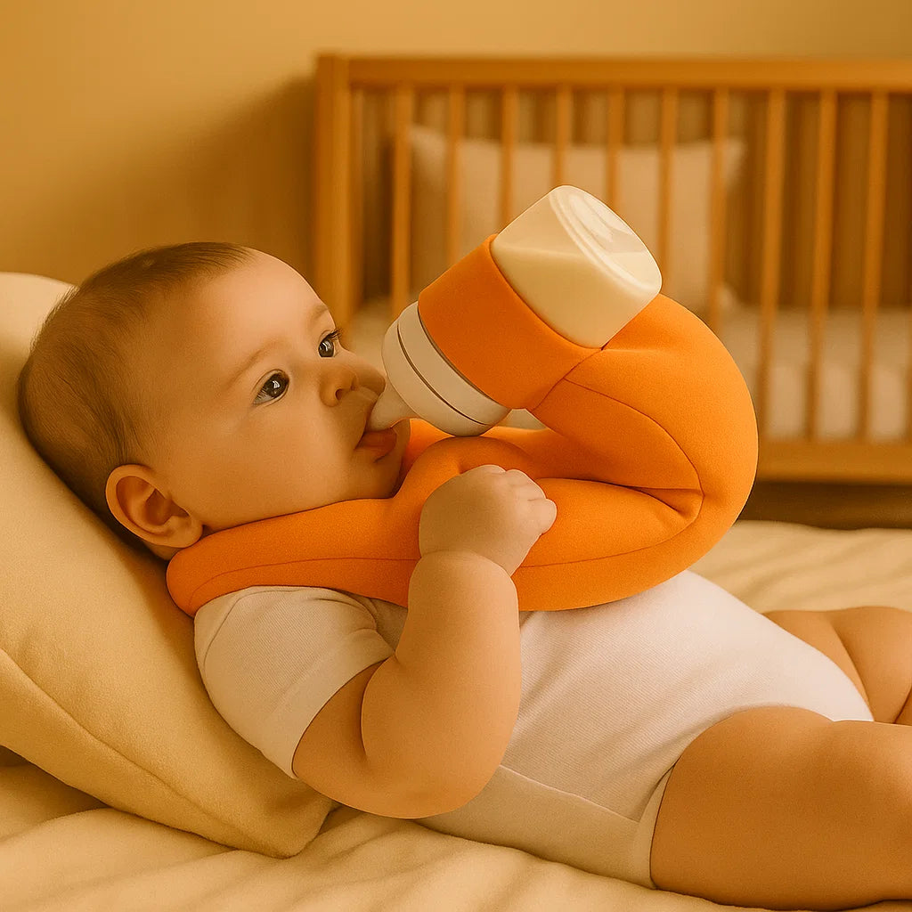 Baby Feeding Support Pillow with Breathable Mesh and Bottle Holding Design in Five Colors