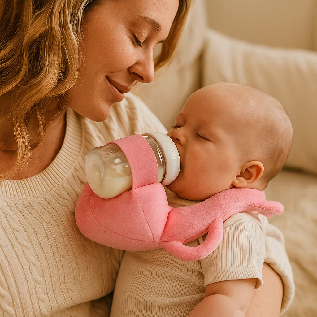 Baby Feeding Support Pillow with Breathable Mesh and Bottle Holding Design in Five Colors