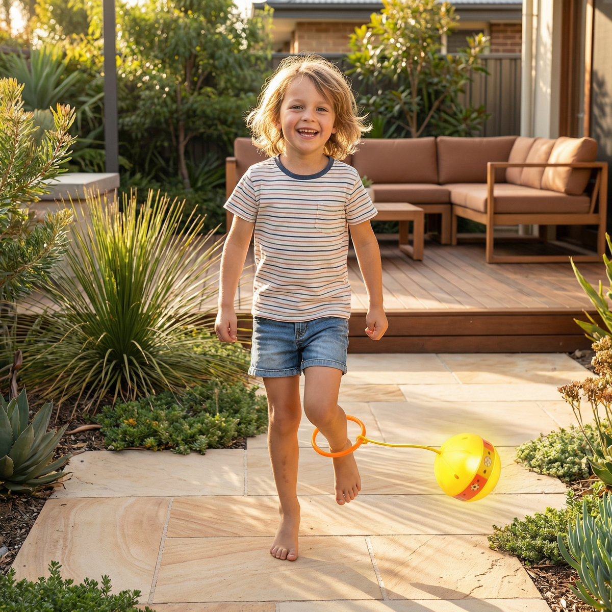 LED Light Up Ankle Skip Ball Jumping Toy for Active Play