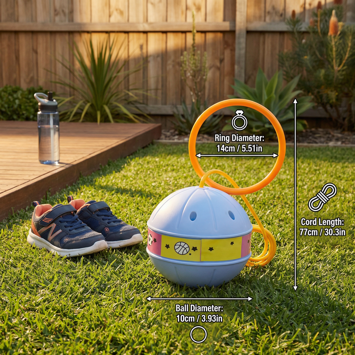 LED Light Up Ankle Skip Ball Jumping Toy for Active Play