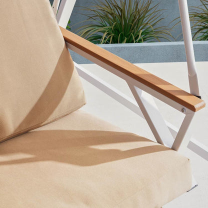 Averra 3-Seater Brown Outdoor Swing Chair, Steel Frame with Cushions and Canopy