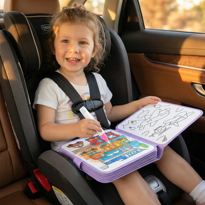 Water Coloring Book with Reusable Pages and Refillable Pen, No Mess Design