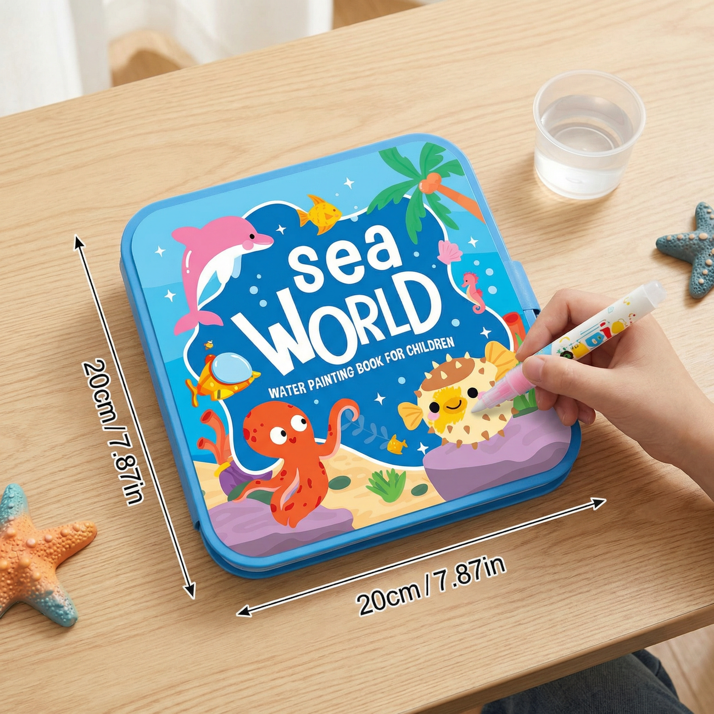 Water Coloring Book with Reusable Pages and Refillable Pen, No Mess Design