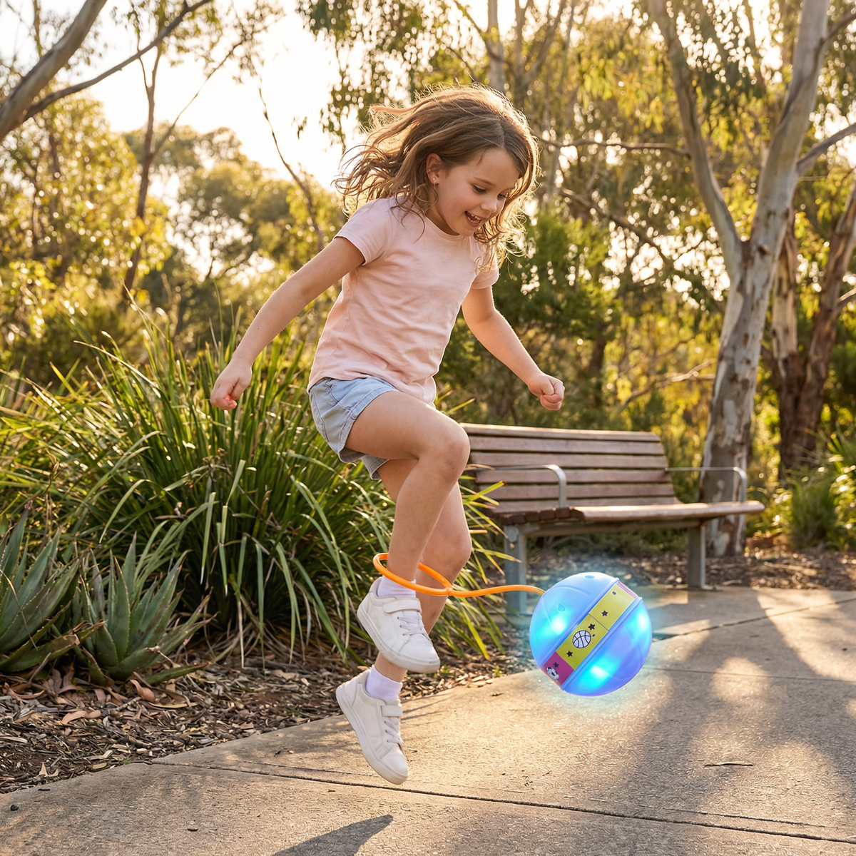 LED Light Up Ankle Skip Ball Jumping Toy for Active Play