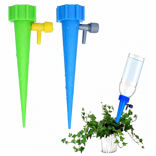 Automatic Plant Watering Spikes with Adjustable Valve for Standard Bottles, 12 Pack