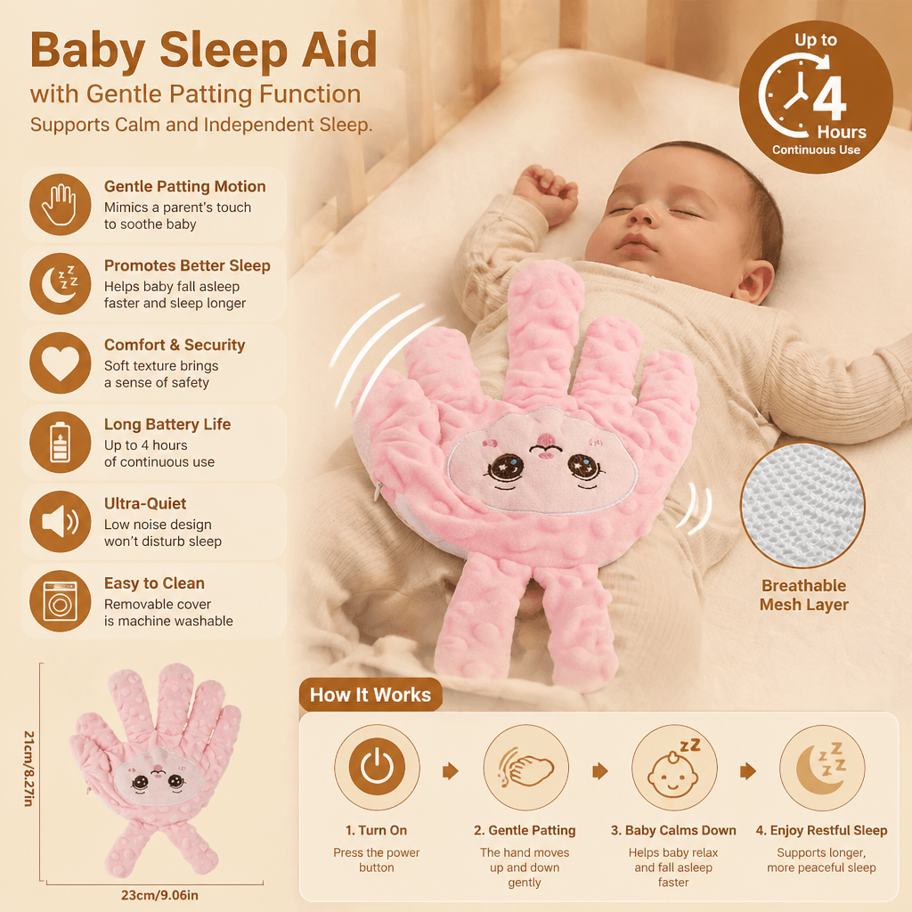 Animal Shaped Patting Comfort Toy for Nursery and Travel in Three Designs