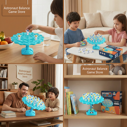 Astronaut Stacking Game with Spinner and Dice for Family Nights and Solo Challenges