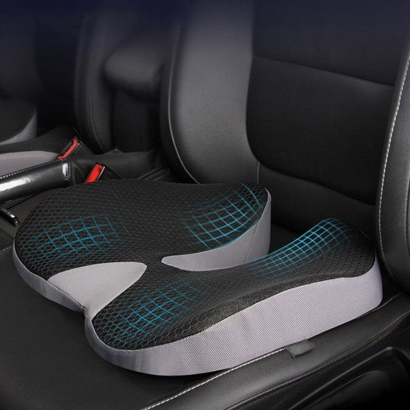 U Shaped Memory Foam Car Seat Cushion with Non Slip Base and Washable Cover