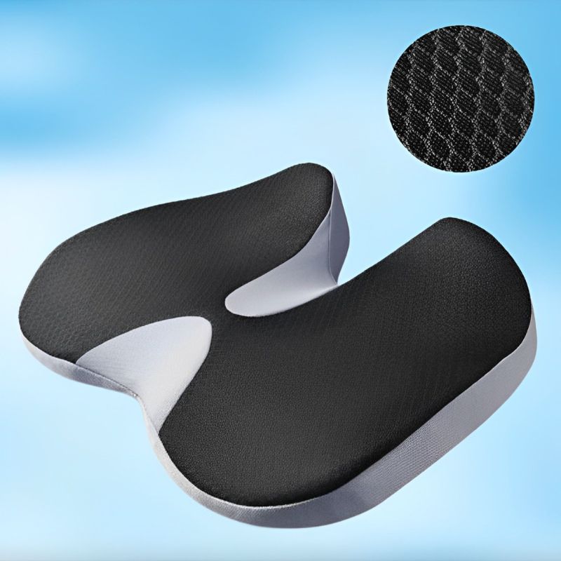 U Shaped Memory Foam Car Seat Cushion with Non Slip Base and Washable Cover