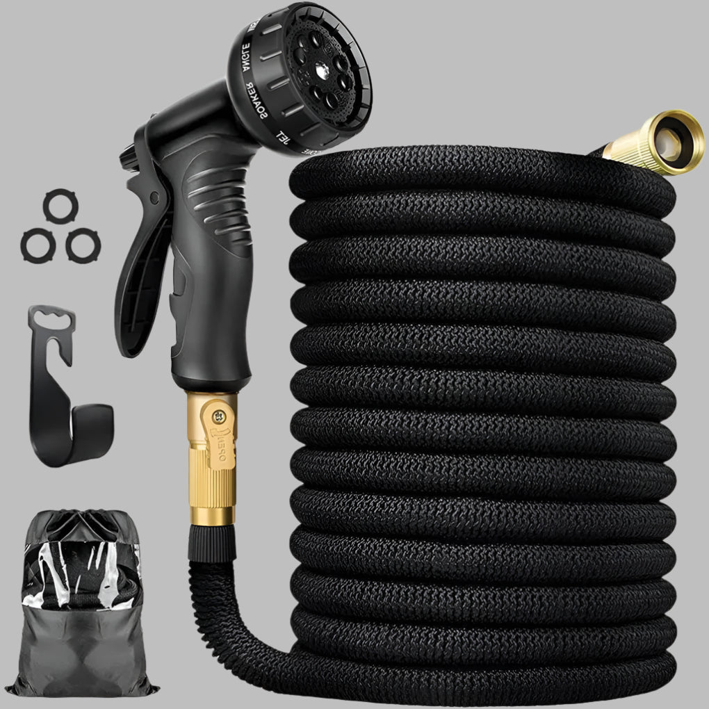 Expandable Garden Hose 100 Feet with Triple Layer Latex Core and Brass Fittings