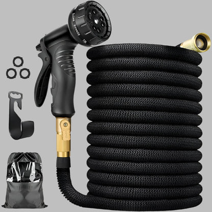 Expandable Garden Hose 100 Feet with Triple Layer Latex Core and Brass Fittings