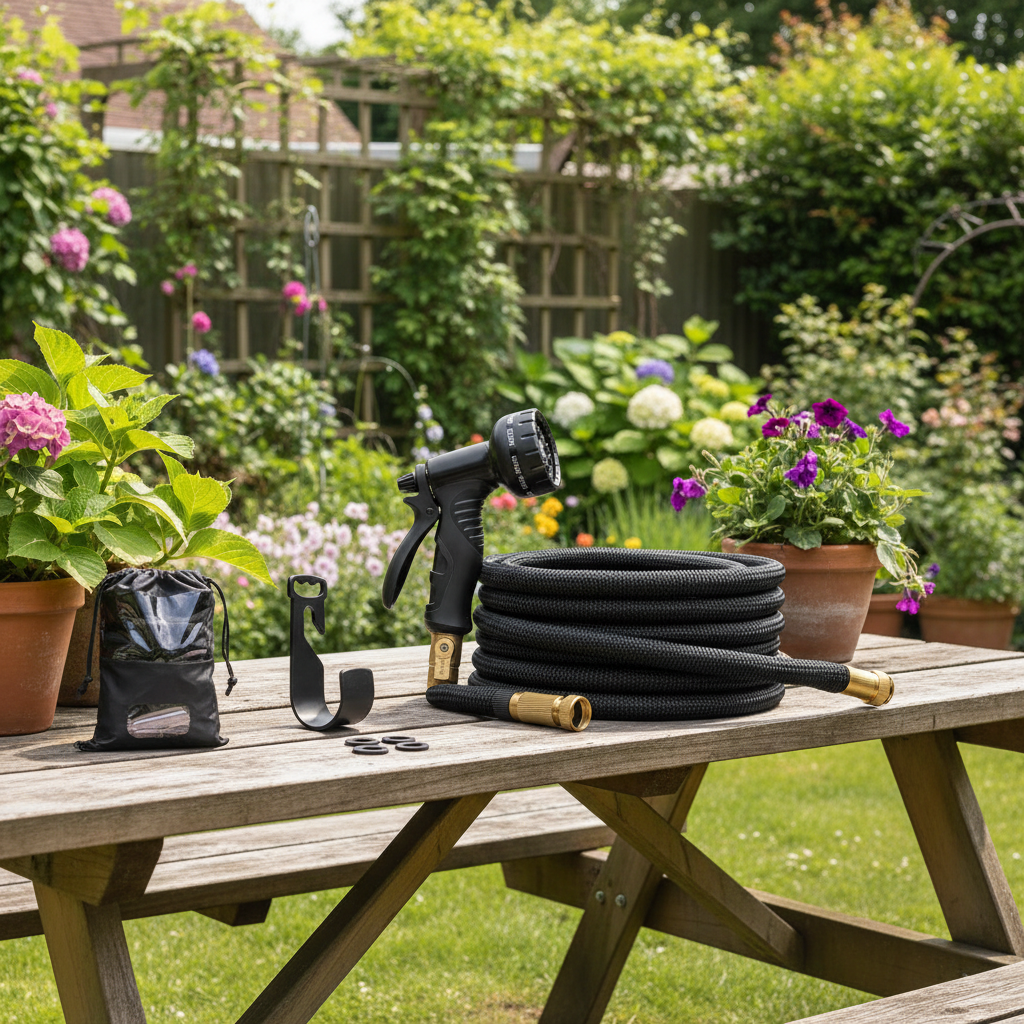 Expandable Garden Hose 100 Feet with Triple Layer Latex Core and Brass Fittings