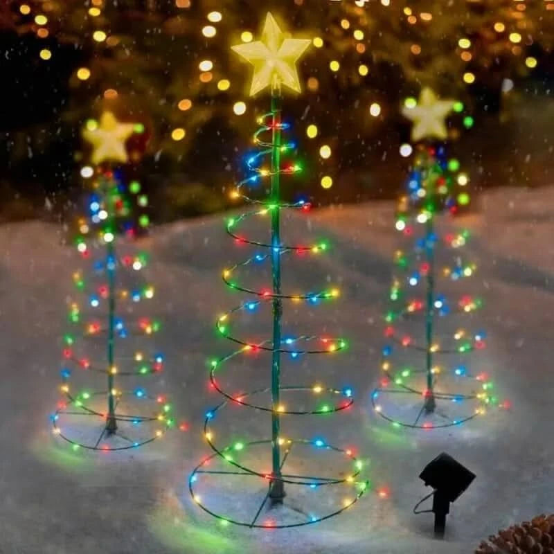 Solar Powered Metal Tree Light for Gardens with 50 LED Beads and Steady, Twinkling or Flashing Modes