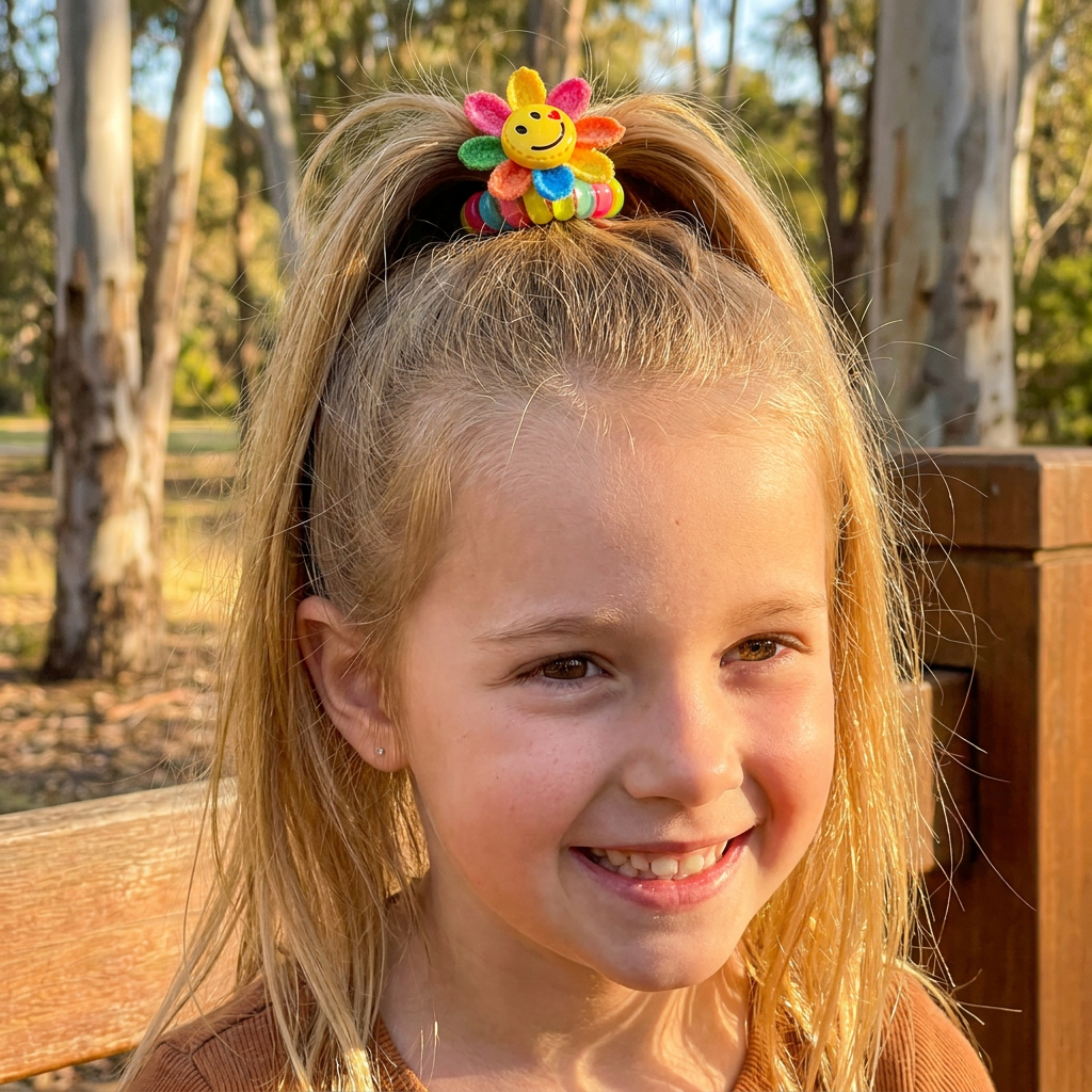 Cute Spiral Hair Tie Set with Flower Heart and Bear Designs for Kids Braids and Ponytails