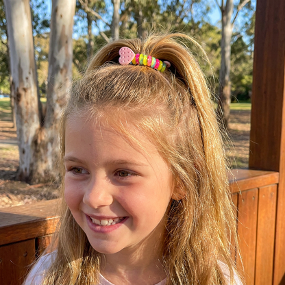 Cute Spiral Hair Tie Set with Flower Heart and Bear Designs for Kids Braids and Ponytails
