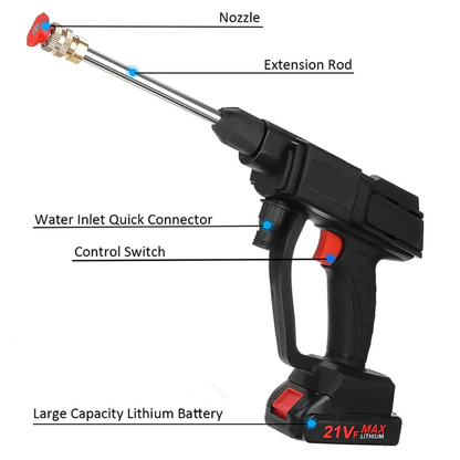 Cordless Pressure Washer with 2 Swappable Batteries and Multiple Nozzles for Cars Patios and Decks