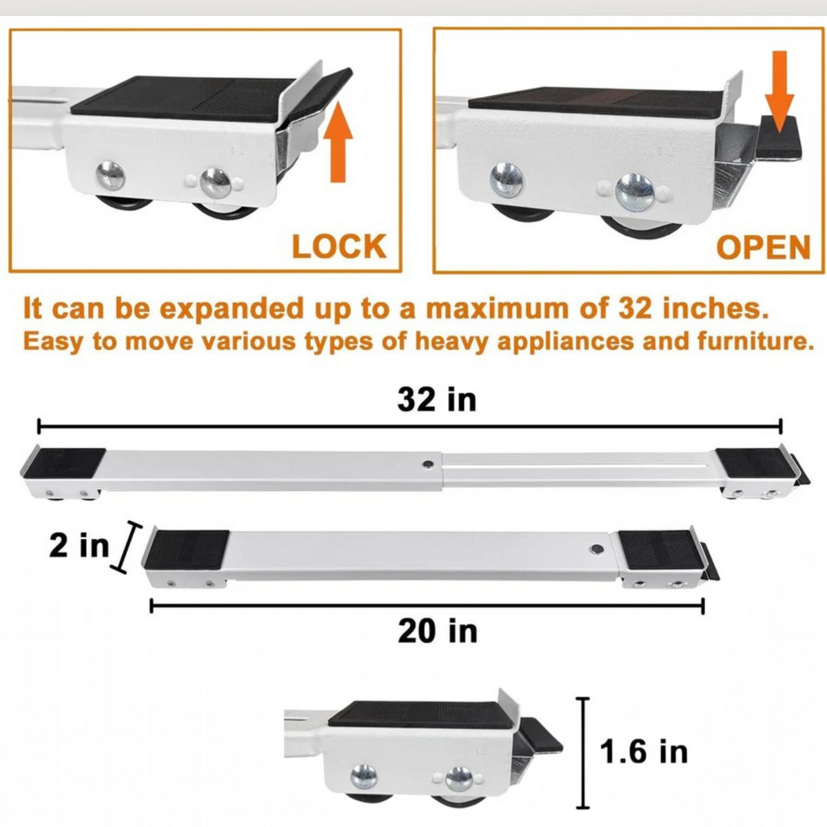 Adjustable Rolling Platform for Heavy Household Appliances