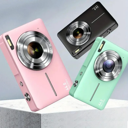 Compact Retro Style Digital Camera with Built in Screen and 1080p Video in Three Colors