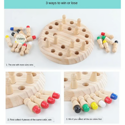 Wooden Peg Memory Match Dice Game for Kids and Adults