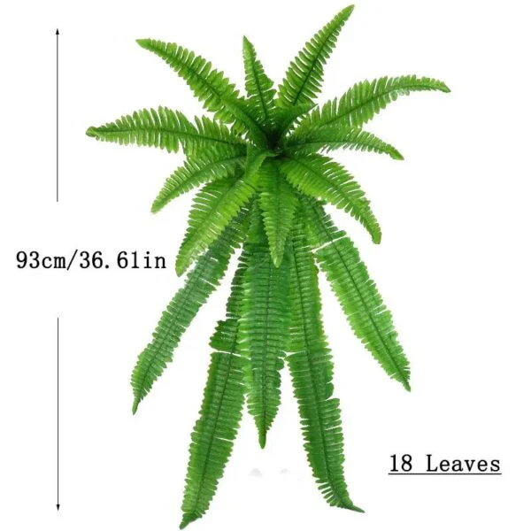 Artificial Boston Fern with Adjustable Stems and UV Resistant Material