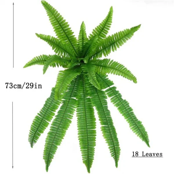 Artificial Boston Fern with Adjustable Stems and UV Resistant Material