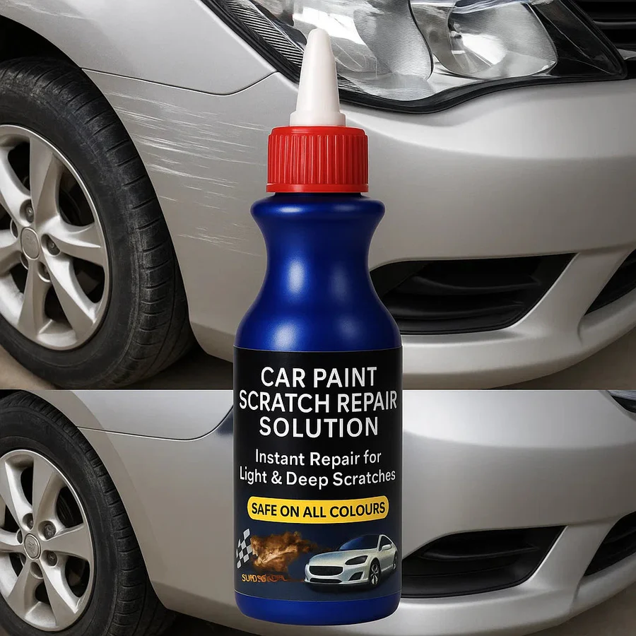 Car Scratch Remover with Foam Buffer Pad and Protective Clear Coat Formula