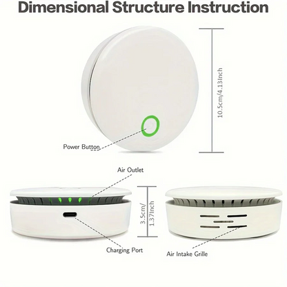 Portable Air Purifier and Odor Reducer with Negative Ion and Ozone Technology