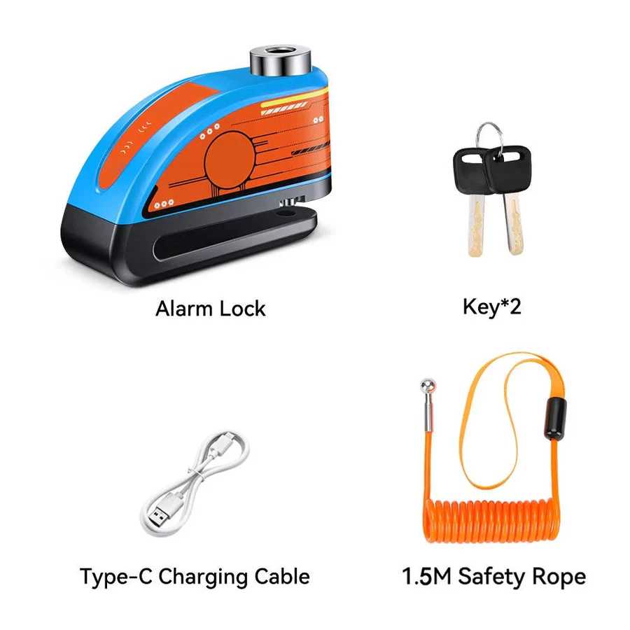 Motorcycle Disc Lock Alarm with 120dB Siren