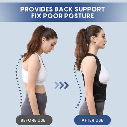 Back Support Brace with Five Flexible Rods and Breathable Mesh, Adjustable Fit