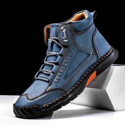 Mens Lace Up Hiking Boots with Double Stitched Construction, EVA Foam Footbed and a Wide Toe Box in Five Colors