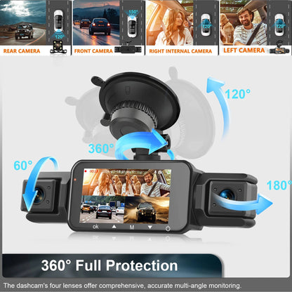 Four Camera Car Dash Cam with Night Vision and App Control