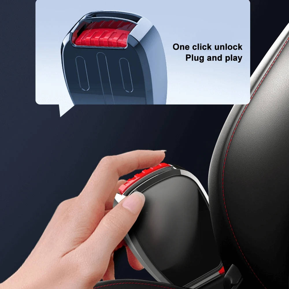 Seat Belt Extender with One Click Release and Metal Locking Tongue, 2 Pack