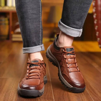 Mens Lace Up Outdoor Shoes with a Three Layer Rubber Sole, Reinforced Toe Cap and Padded EVA Midsole in Black or Brown