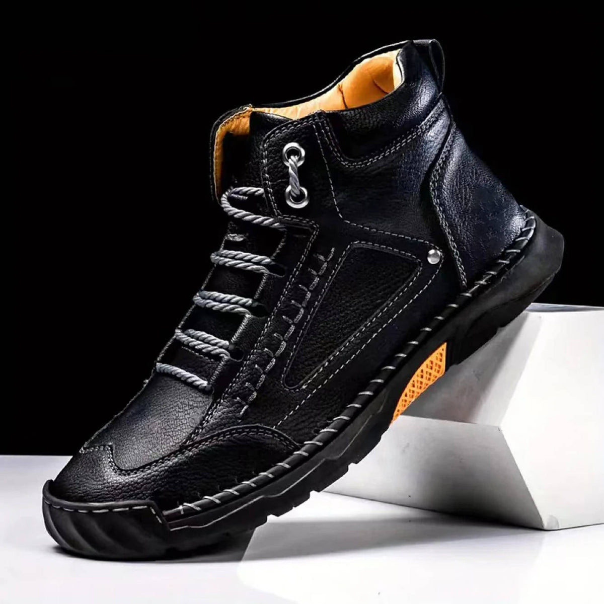 Mens Lace Up Hiking Boots with Double Stitched Construction, EVA Foam Footbed and a Wide Toe Box in Five Colors
